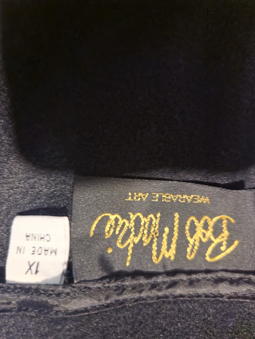 Bob Mackie Black Pea Coat with Gold Zipper Accents